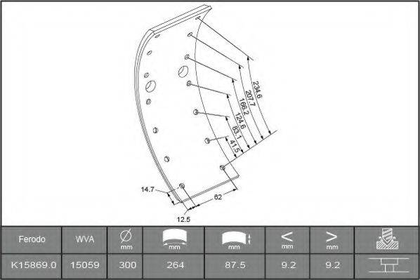 FERODO K158690F3658 Комплект тормозных башмаков, барабанные тормоза