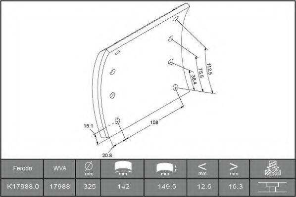 FERODO K179880F3661 Комплект тормозных башмаков, барабанные тормоза