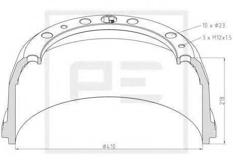 PE AUTOMOTIVE 01642900A Тормозной барабан