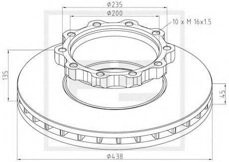 PE AUTOMOTIVE 03610400A Тормозной диск