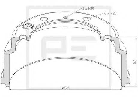 PE AUTOMOTIVE 03641500A Тормозной барабан