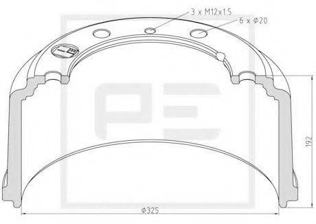 PE AUTOMOTIVE 03641600A Тормозной барабан