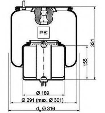 PE AUTOMOTIVE 08410971A Кожух пневматической рессоры