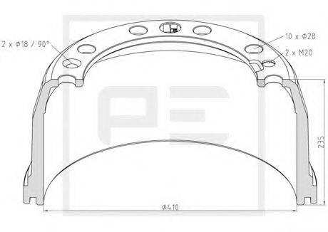 PE AUTOMOTIVE 14613600A Тормозной барабан