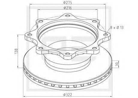 PE AUTOMOTIVE 14620200A Тормозной диск