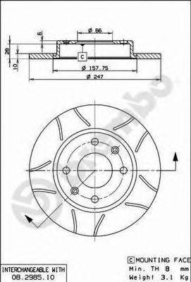 BREMBO 08298575 Тормозной диск