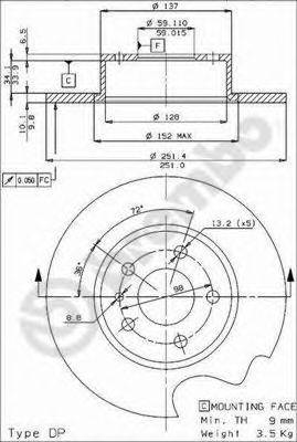 BREMBO 08312621 Тормозной диск