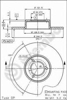 BREMBO 08396910 Тормозной диск