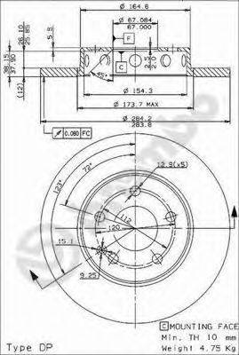 BREMBO 08475044 Тормозной диск