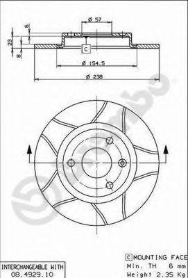 BREMBO 08492975 Тормозной диск