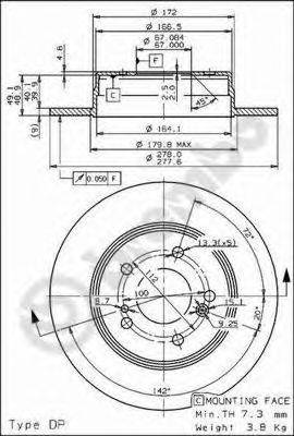 BREMBO 08517831 Тормозной диск