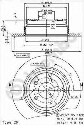 BREMBO 08556924 Тормозной диск