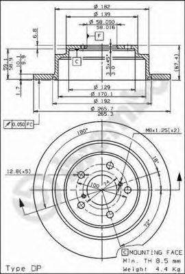 BREMBO 08689714 Тормозной диск