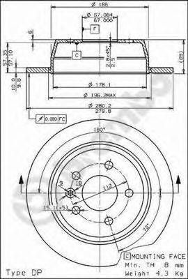 BREMBO 08696810 Тормозной диск