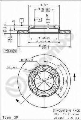 BREMBO 08707210 Тормозной диск