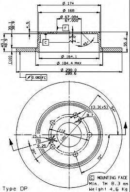 BREMBO 08721120 Тормозной диск