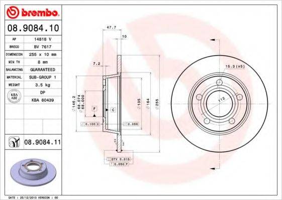 BREMBO 08908411 Тормозной диск