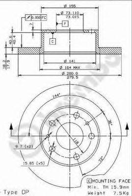 BREMBO 08960414 Тормозной диск