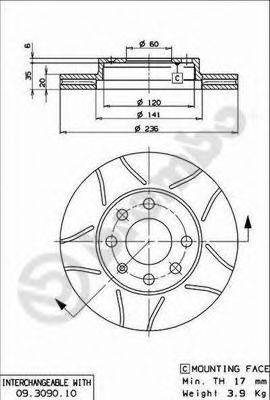 BREMBO 09309075 Тормозной диск