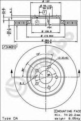 BREMBO 09493921 Тормозной диск