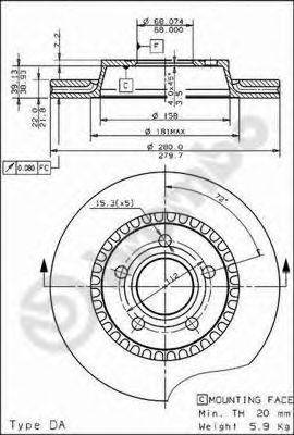 BREMBO 09496410 Тормозной диск