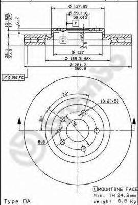BREMBO 09518010 Тормозной диск