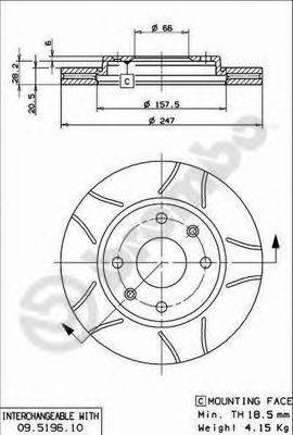 BREMBO 09519675 Тормозной диск