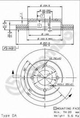 BREMBO 09544914 Тормозной диск