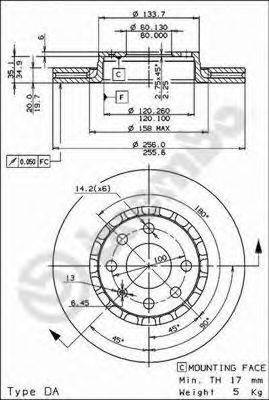 BREMBO 09552724 Тормозной диск