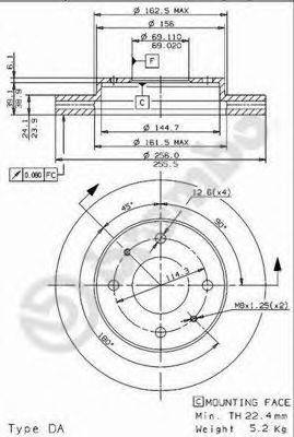 BREMBO 09564014 Тормозной диск