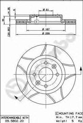 BREMBO 09580276 Тормозной диск