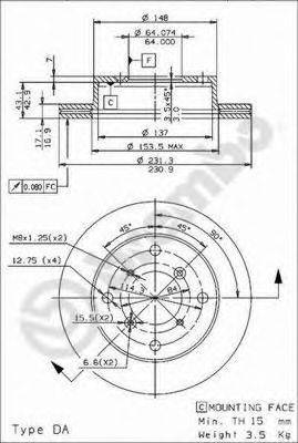 BREMBO 09585714 Тормозной диск