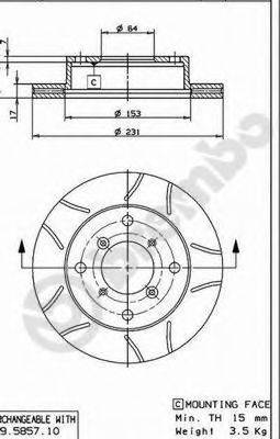 BREMBO 09585775 Тормозной диск