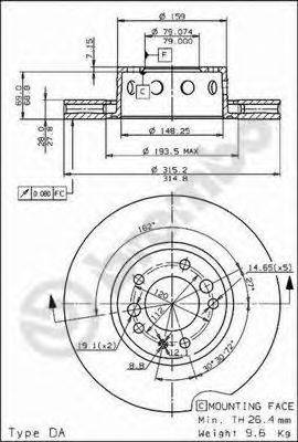 BREMBO 09592910 Тормозной диск