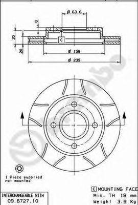 BREMBO 09672777 Тормозной диск