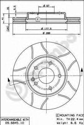 BREMBO 09684575 Тормозной диск