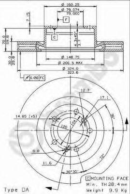 BREMBO 09694811 Тормозной диск