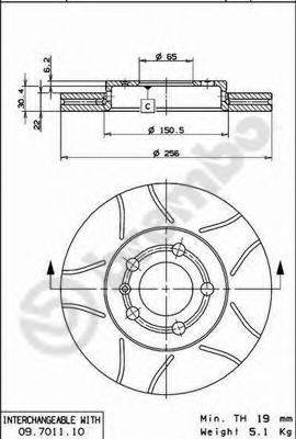 BREMBO 09701175 Тормозной диск