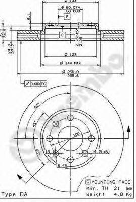 BREMBO 09762814 Тормозной диск