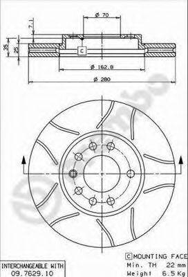 BREMBO 09762975 Тормозной диск