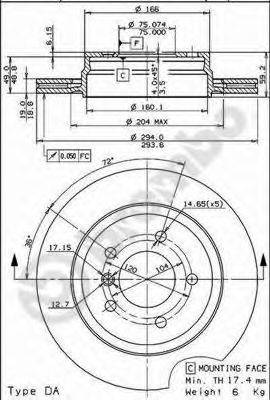 BREMBO 09772011 Тормозной диск