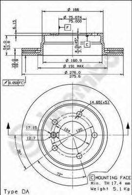 BREMBO 09772710 Тормозной диск