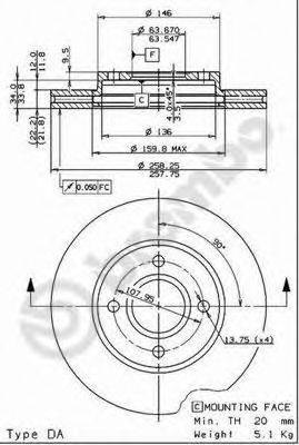 BREMBO 09780611 Тормозной диск