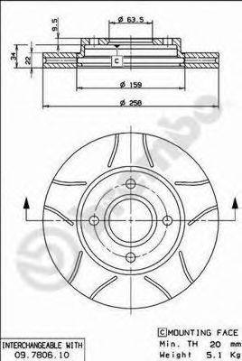 BREMBO 09780675 Тормозной диск