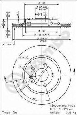 BREMBO 09782311 Тормозной диск