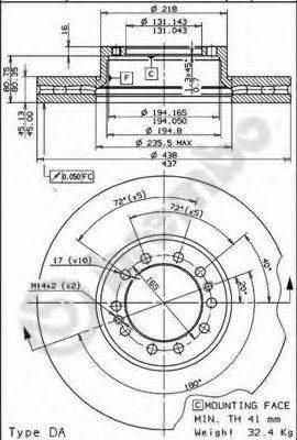 BREMBO 09787010 Тормозной диск