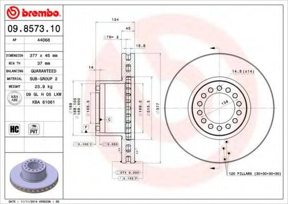 BREMBO 09857310 Тормозной диск