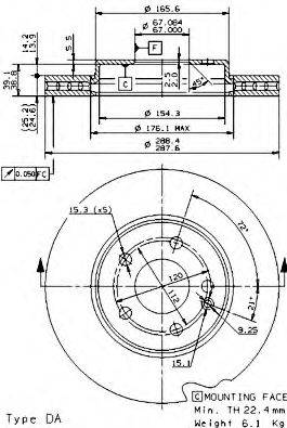 BREMBO 09868110 Тормозной диск