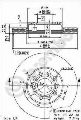 BREMBO 09914511 Тормозной диск