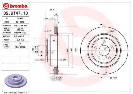 BREMBO 09914710 Тормозной диск